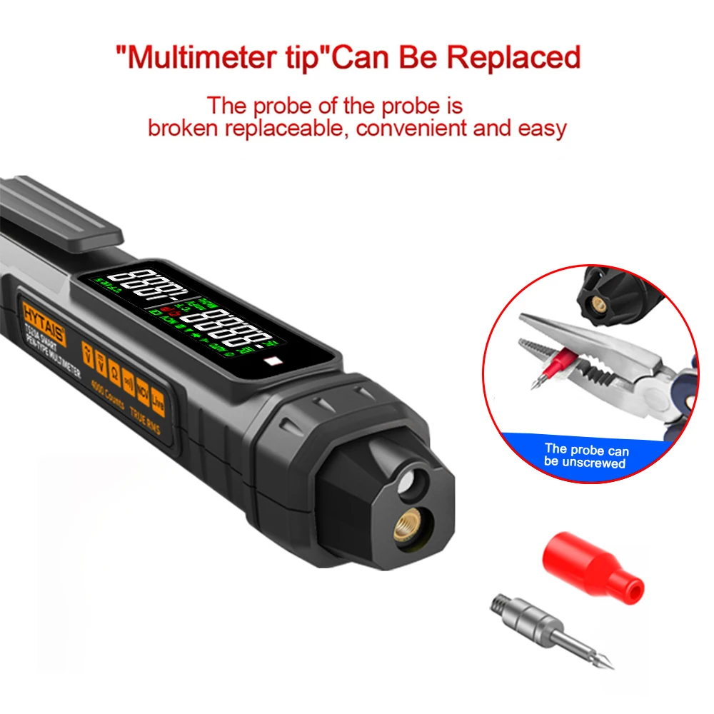 Imagem -05 - Multímetro Digital Inteligente Alta Precisão Caneta Detector de Tensão Alcance Automático Ncv Capacitância Ohm Tester 6000 Contagens sem Contato Novo