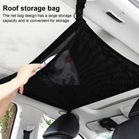 New Car Ceiling Cargo Net Load-Bearing Car Inside Roof Cargo Hammock Elastic Auto Car Net Storage Hanging Bag For Road Trip