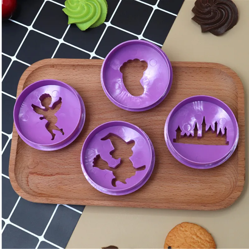 Plastic Cookie Cutter for Home Baking,Cookie Moulds,Biscuit Cutter,Animal Plastic Cookie Cutter,Magic Theme Baking Molds,Witch’s