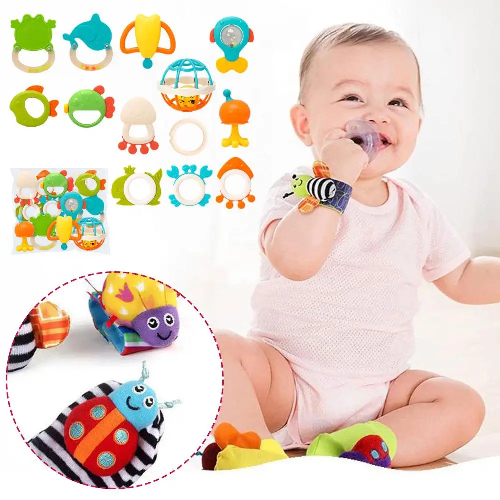 Baby Rasseln Spielzeug Set Baby Rasseln 0-12 Monate Baby Pädagogisches Spielzeug Sensorische Pädagogische Entwicklung Spielzeug Neugeborenen Geschenk