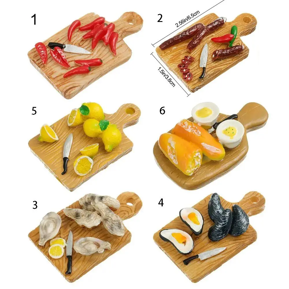 Simulation Food Play Refrigerator Sticker Three-dimensional Creative Resin Pepper Seafood Cutting Board Decoration