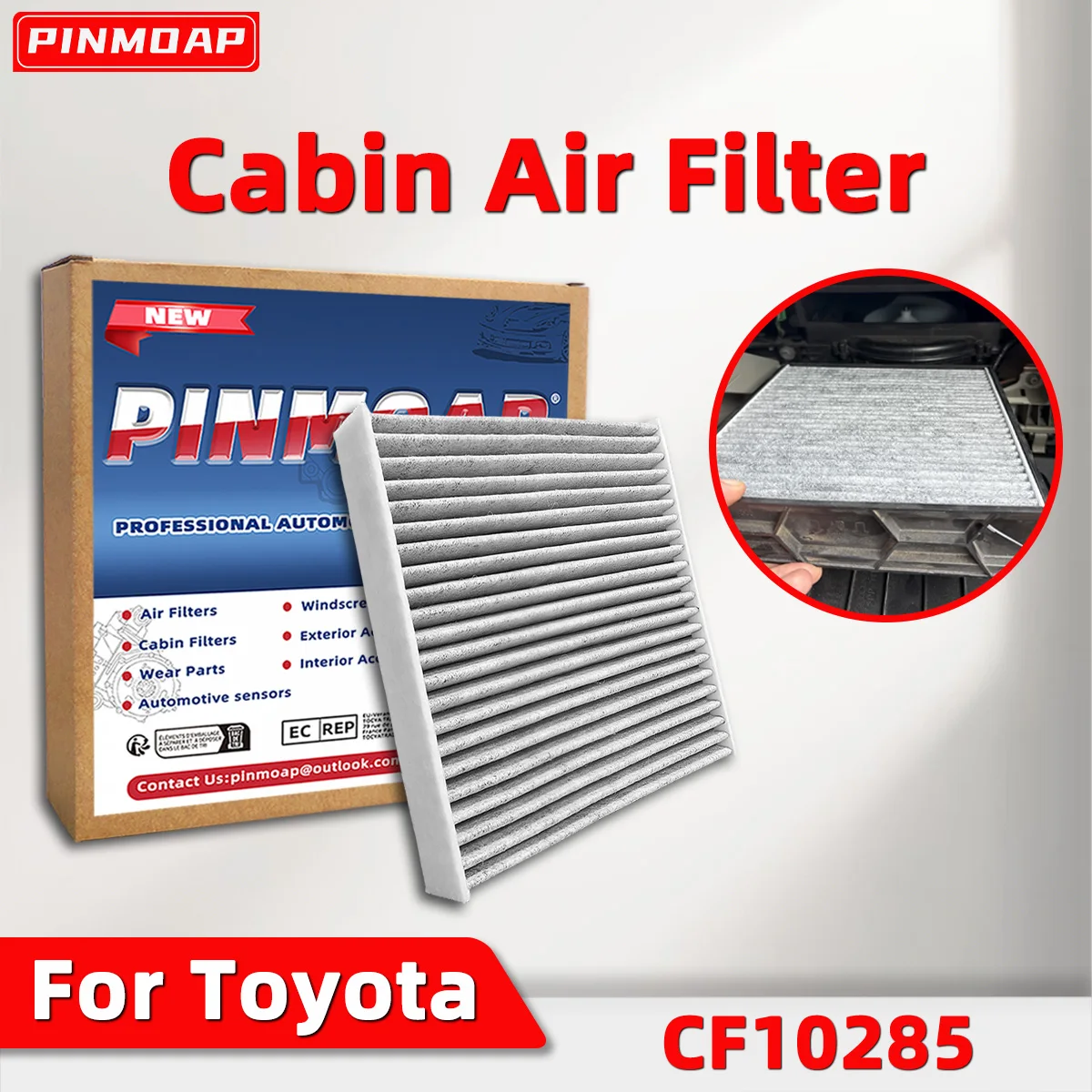 Filtro de Ar Condicionado Automotivo PINMOAP 87139-02090 é adequado para Toyota Corolla iM Prius Sequoia Yaris Highlander RAV4.