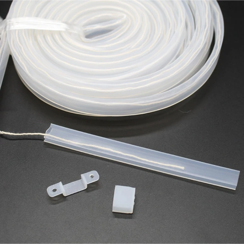 8/10/12mm Transparent LED Silicone Tube Waterproof Flexible Strip Light Channel Diffuser Rope End Cap Cover Rubber Hose Fittings