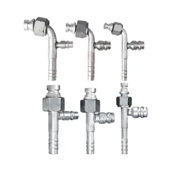 #6 #8 #10 Car Air Conditioning Gas-jet Fitting Aluminium Straight / 90 Degree Joint with Gas filling nozzle fitting R134a