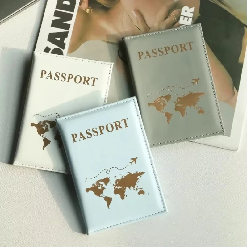 Plain PU Passport Protector Case Slim Holder Portable Travel Essential Cruise Ticket Cover for All Country
