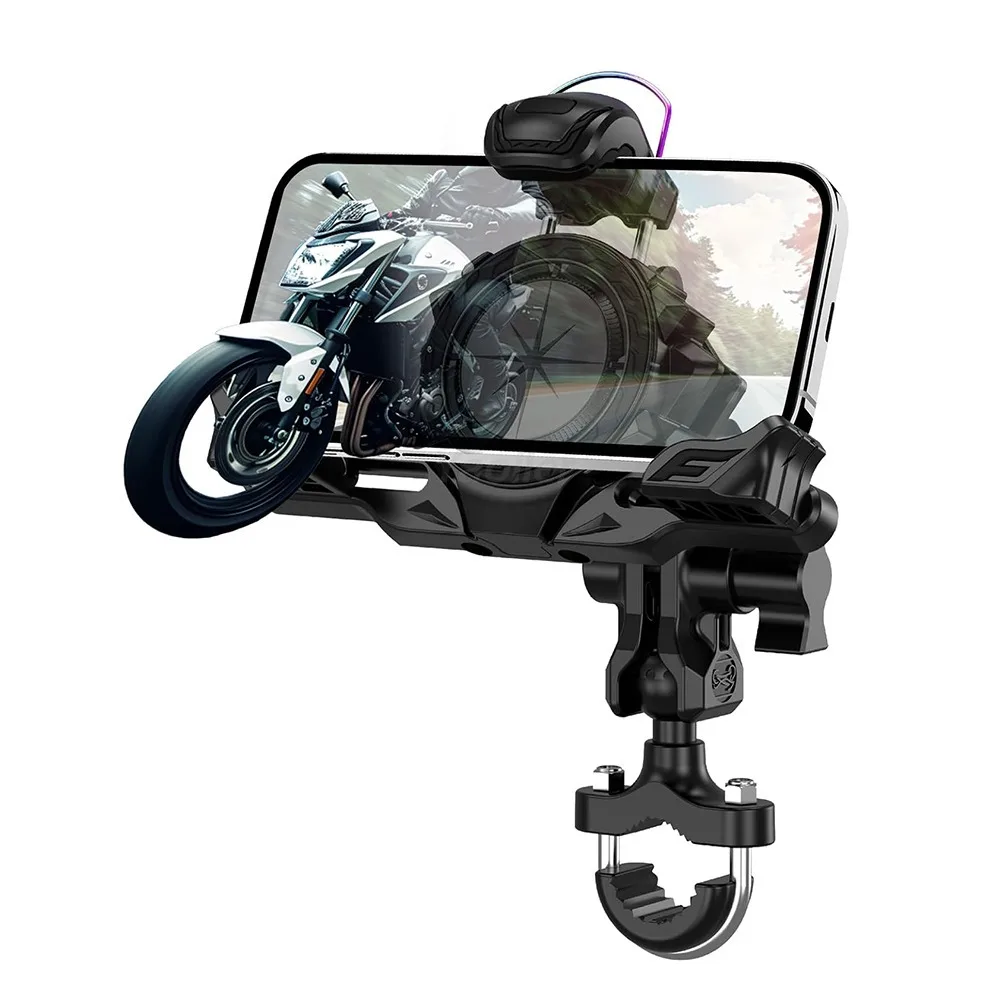 

2025 Upgraded Motorcycle Phone Holder with Vibration Dampener Bike Scooter ATV Phone Mount Handlebar Stand for 6.1-7.2'' Phones