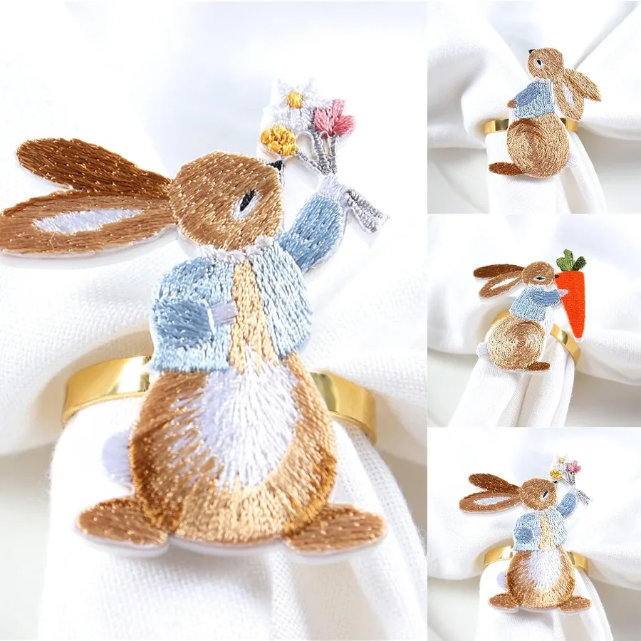 

Easter Napkin Rings Set of 6 Bunny Napkin Rings Easter Table Decoration Used for Family Table Decoration Party Table Decoration
