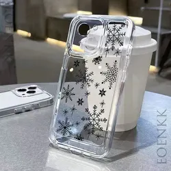 Transparent Snowflake Shockproof Phone Case For Samsung Galaxy S24 S23 Ultra S22 Plus S21 FE A55 A35 A15A54 A53 Note 10 20 Cover