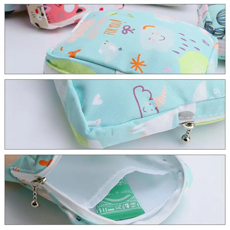 Girls Sanitary Napkin Tampon Storage Bag Tampon Holder Organizer Women Napkin Purse Makeup Bag Portable Sanitary Pad Pouch