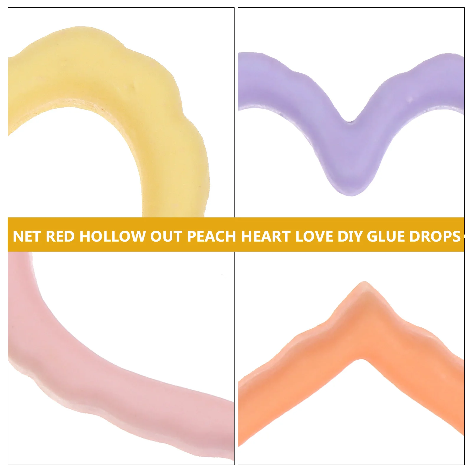 25Pcs Hallow Out Heart Charm DIY Craft Accessories Plastic Ornaments for Phone Case Decor Scrapbook Home Party Decoration