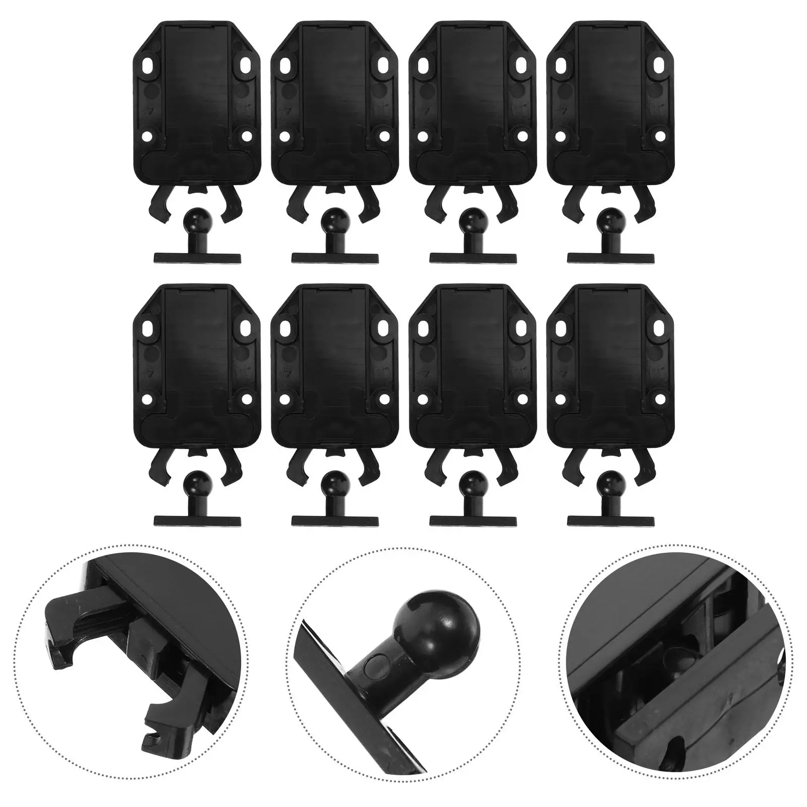 8Pcs Push Open Cabinet Door Latch Plastic Spring Loaded Self Locking Rebound Mechanism Safety Cabinet Locks Kitchen