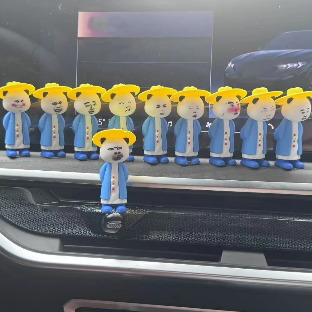 

10pcs Resin Sand Sculpture Figurine Interesting Expressions Desktop Ornament Abstract Expression Miniature Good Luck Figure