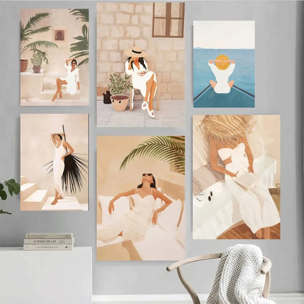 

Abstract Fashion Girl Summer Poster Home Office Wall Bedroom Living Room Kitchen Decoration Painting