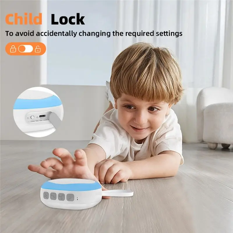 Delicate Texture-White Noise Machine With 12 White Noise Adjustable Night Light, Portable Bluetooth Speaker,Timing Function Whit