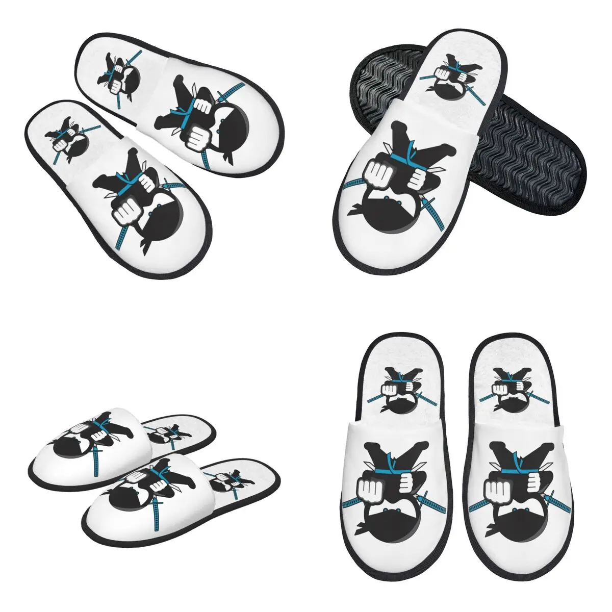 Custom Ninja Kidz Slippers Memory Foam Warm Soft Women House Slipper Bedroom Cozy Shoes