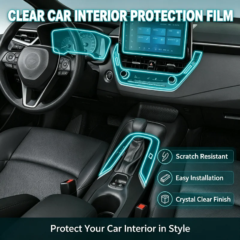 For 2019-2021 Toyota Corolla Interior Film Dashboard Center Console Screen Car Film Transparent Anti-scratch Protective Film