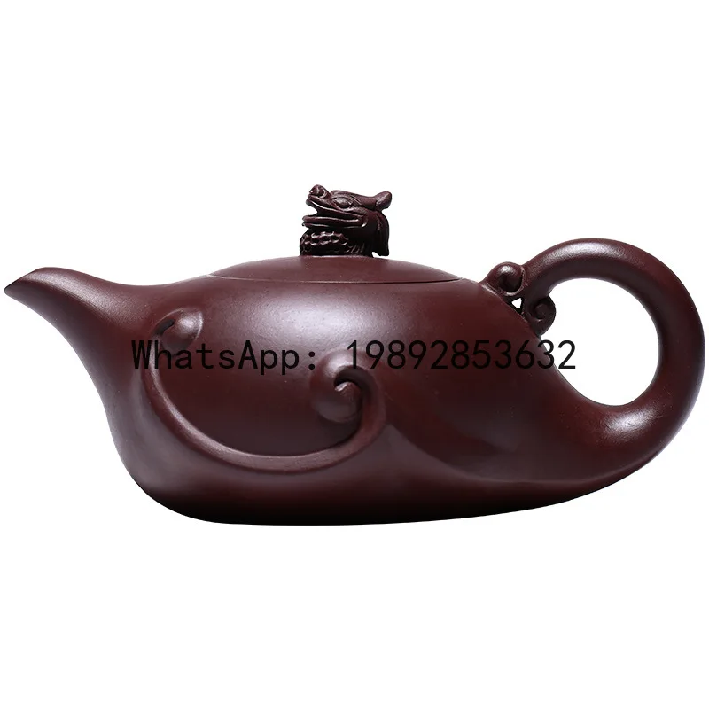 

PYJ raw ore stale purple mud purple clay pot purely handmade, Longying brewing teapot large capacity 420ml tea set