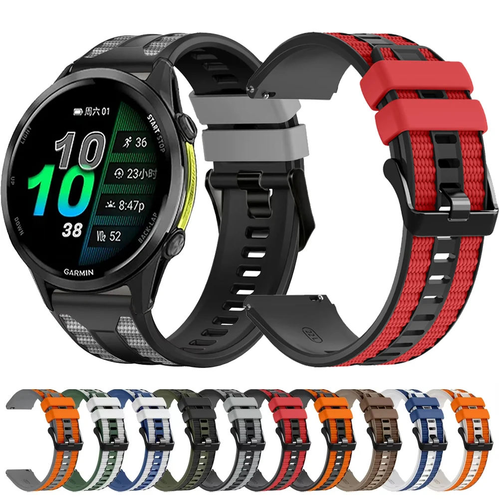 22mm Silicone Strap for Garmin Forerunner 970 570 47mm 965 955 255/Venu 4/3 45mm Breathable Bracelet for Amazfit Balance 3/Ultra