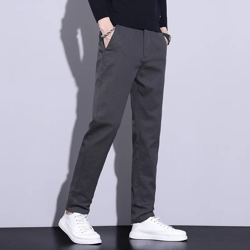 GIOIOMen's Business Casual Pants，2025Spring New Slim Fit Straight Ankle-Tied Trousers，Fashionmen`s clothing