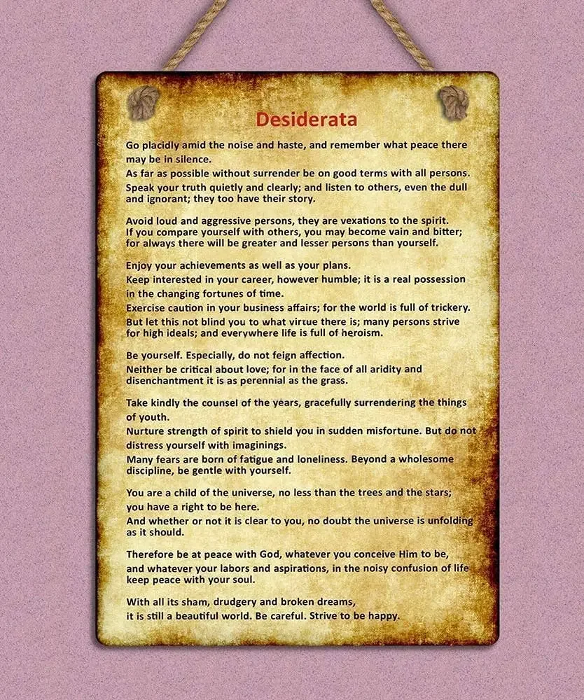 Tin Sign Metal Tin Sign 8x12 inches Hanging Vintage Grunge Style Desiderata Poem Tin Wall Decoration Iron Painting Metal Decorat