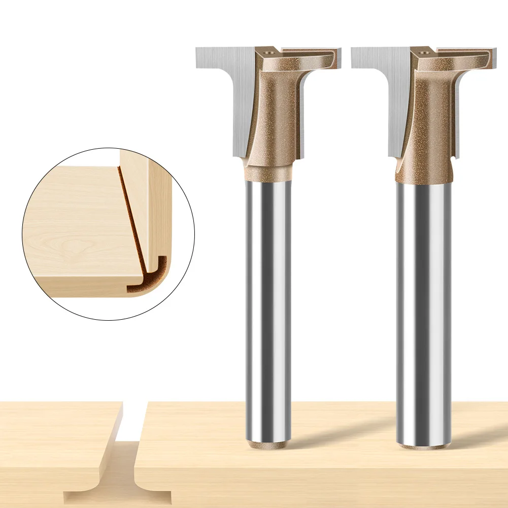 

1PC 8MM 6MM 1/4" Shank Milling Cutter Wood Carving Carbon Crystal Plate Arc Bending Router Bit T Half Round Flat Corner Bending