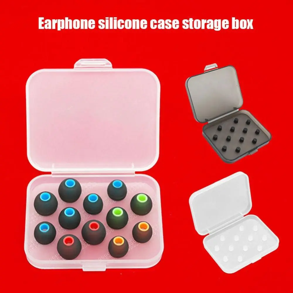 Shockproof Earphone Silicone Case Storage Box Thick Material Transparent Ear Tips Storage Box Anti-lost Durable Earplug Case