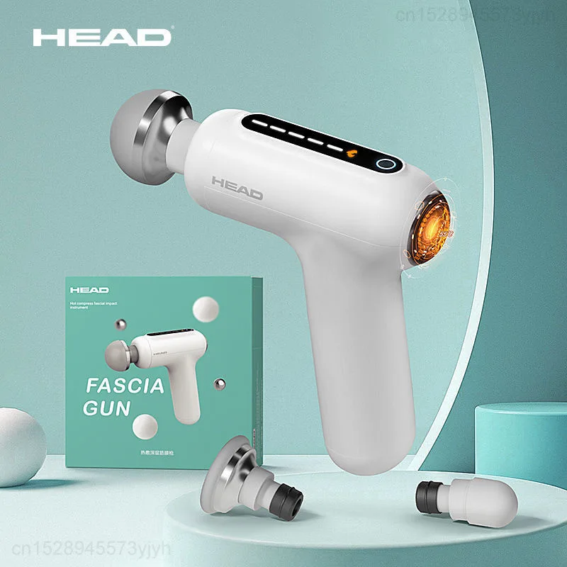 

New HEAD Fascia Gun Muscle Massager Muscle Gun Relaxer Massager Hot Compress Fascia Muscle Relaxation Massager GYM Home Use Tool