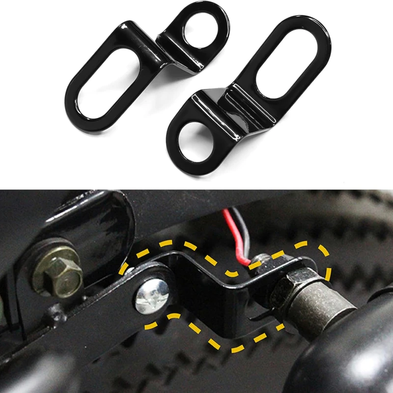 1 Pair Bicycle Motorcycle Relocation Rear Turn Signal Light Holder Metal Bracket Indicator Stand Black