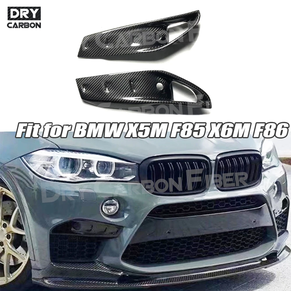 

Dry Carbon Fiber Front Foglamp Eyelids Canards Air Vent Trim Grill Frames For BMW X5M F85 X6M F86 2015 -2019 Body Kits Trims