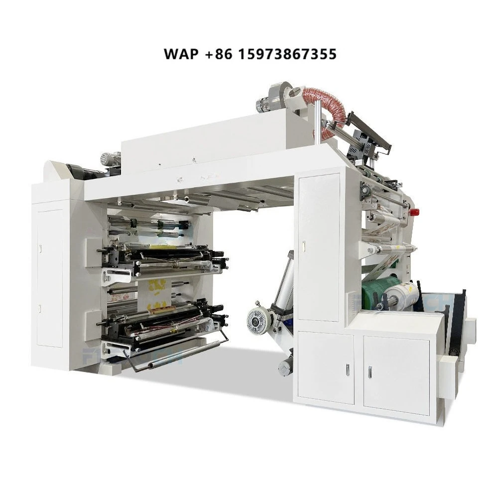 4 Color High Speed Automatic Stack Flexo Printing Machine for Plastic Mylar Paper Bags New Label Printer
