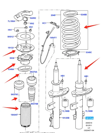 LR044681 LR024438 LEFT SIDE Rear Shock absorber strut assembly For Land Rover range rover Evoque 2015-2025