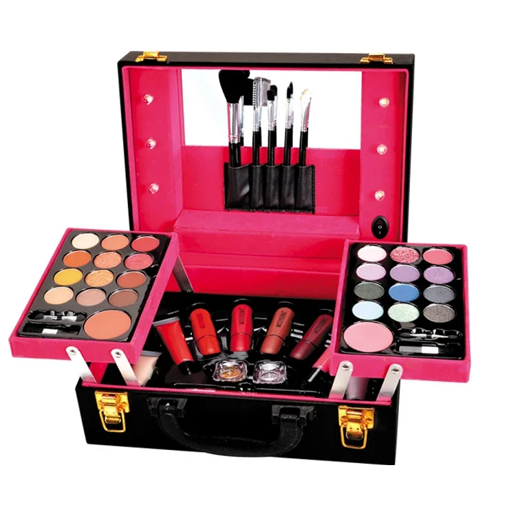 Kerstcadeau Private Label Lady Full Chinese Make-Up Tafelset Met Ijdelheid Tas Cadeauset Make-Up Set Cosmetisch Compleet