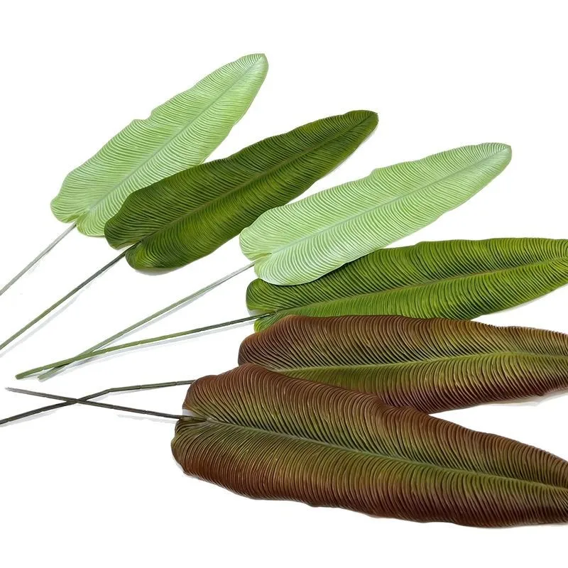 Simulation plant soft glue flamingo leaf paradise bird leaf, new Chinese model room wedding decoration green plant banana leaf