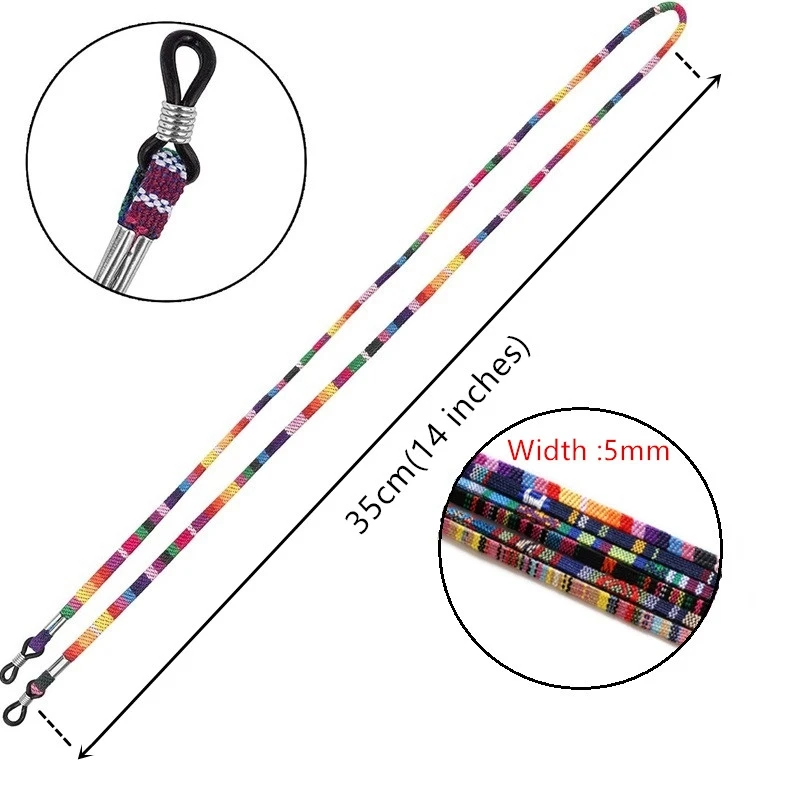 3Pcs Eyeglass Sunglasses Cotton Neck String Cord Retainer Strap Eyewear Lanyard Holder Ethnic Rope Glasses Chain Glasses Lanyard