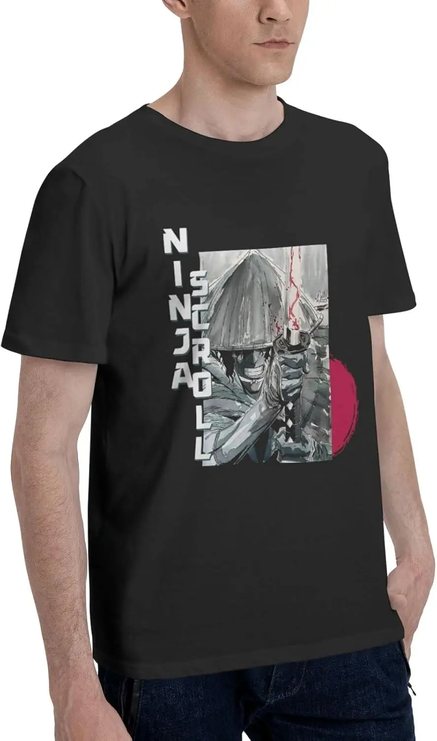 Anime Ninja Manga Scroll T Shirt Man's Summer Cotton Crew Neck Fashion Tee Cool Casual Tops