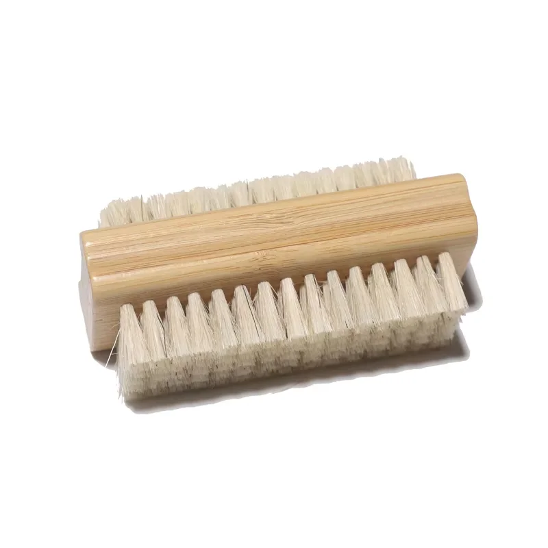 Double-sided Nail Brush Manicure Pedicure Wood Handle Soft Remove Dust Nail Cleaning Brush For Nail Care Scrubbing Tools