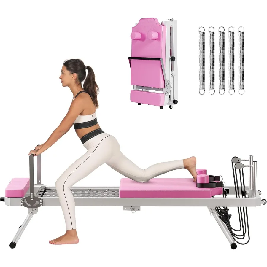Máquina reformadora de Pilates plegable con resistencia de resortes para entrenamientos en casa de cuerpo completo Diseño ajustable Adecuado para avançados y