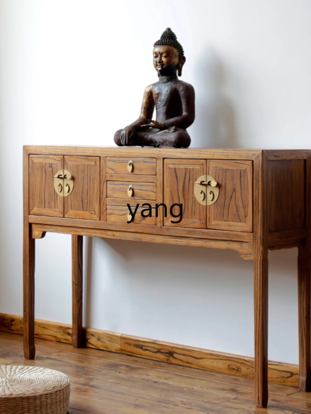 CX Old Elm High Bar Table New Chinese Style Entrance Cabinet Solid Wood Altar Pieces Table Modern Minimalist