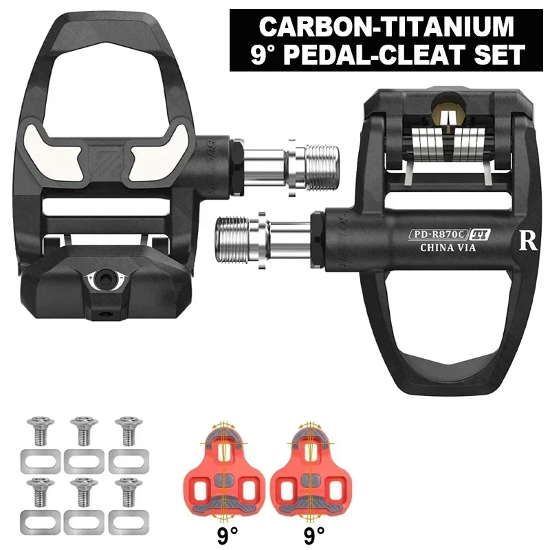 BUCKLOS Fahrradpedale Rennrad-Klickpedale aus Carbon-Nylon, Ultraleichte Selbstverriegelnde Plattformpedale für Gravel-Radsport