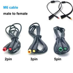 1m M6 2 3 5 Pin core male to 2 female Electric Butt Cable Plug Connector Scooter Brake waterproof 6mm Signal Sensor cord