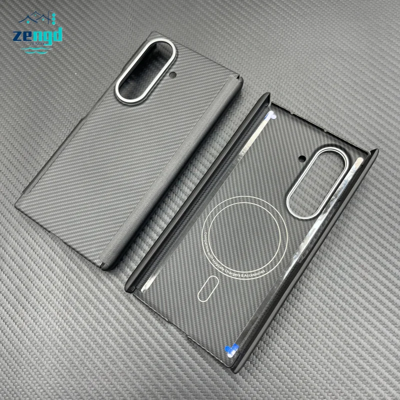 

For Samsung Galaxy Z Fold TriFold Magnetic Aramid Fiber Case - Dual Hinge Shockproof Duty Protective Cover