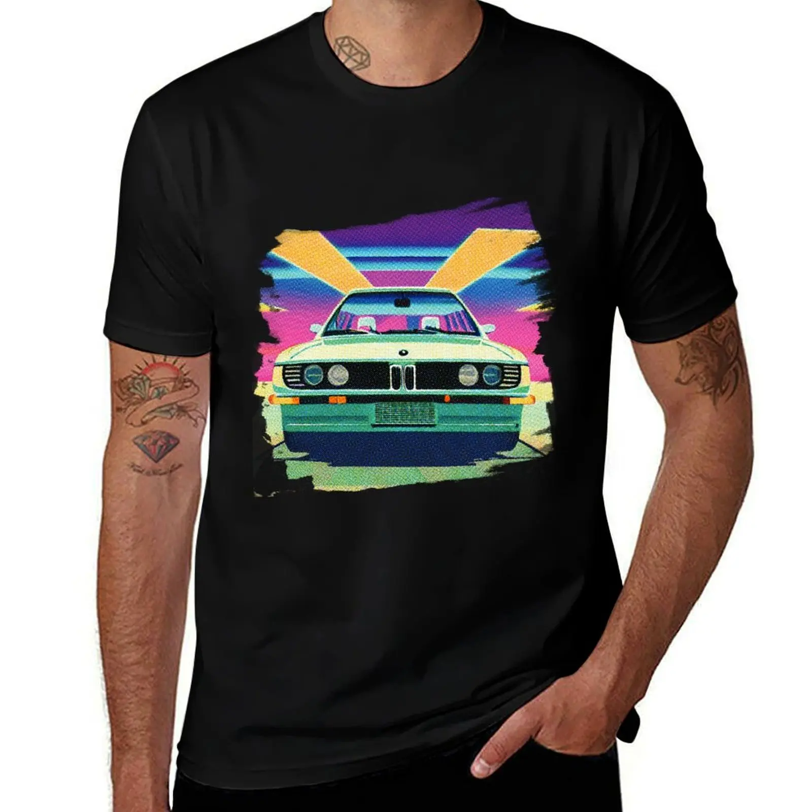 Synthwave Beemer T-Shirt t shirt men 100% cotton luxury brand T-Shirt