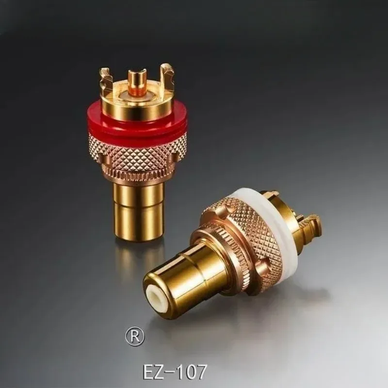 1pcs   EZ-107 phosphor bronze gold-plated HIF fever gallbladder machine audio RCA signal stand lotus