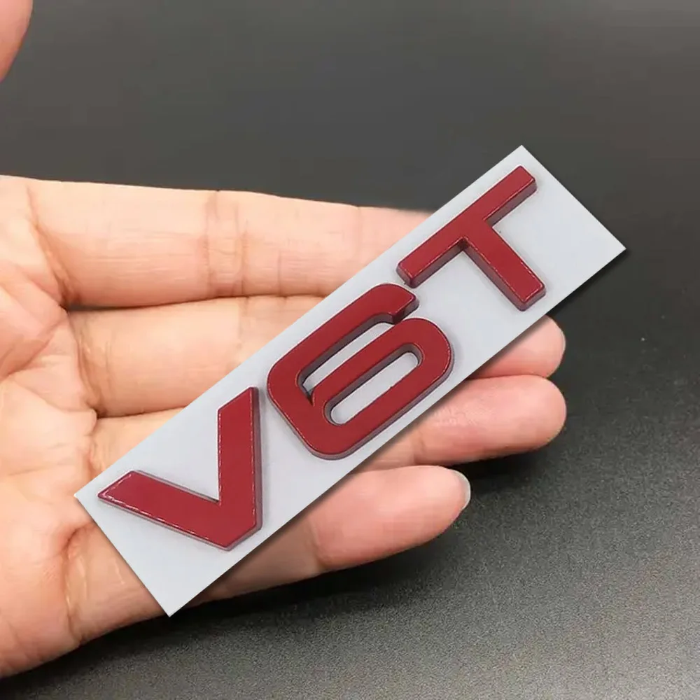 

3D Metal V6T V8T Displacement Car Door Styling Fender Side Body Sticker Emblem Badge Car Tail Trunk Decorative Auto Accessories