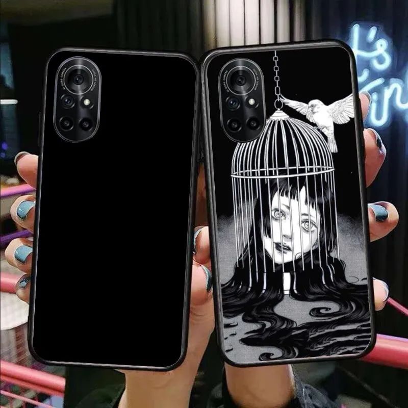 Junji ito Tomie Phone Case for Honor 70 50 20 7S X9 X8 X7 Magic 4 3 Pro Black Silicone Phone Funda Cover