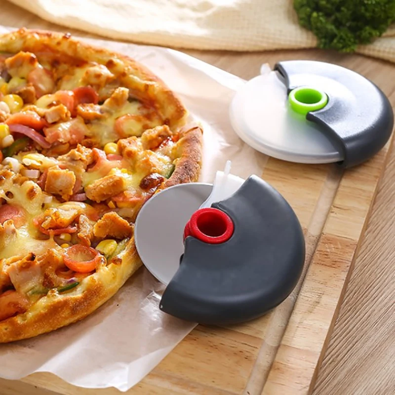 1PC New Type Of Pizza Knife With A Protective Hand Cover, Detachable Drum Protective Hand Cutter, Stainless Steel Pastry Cutter