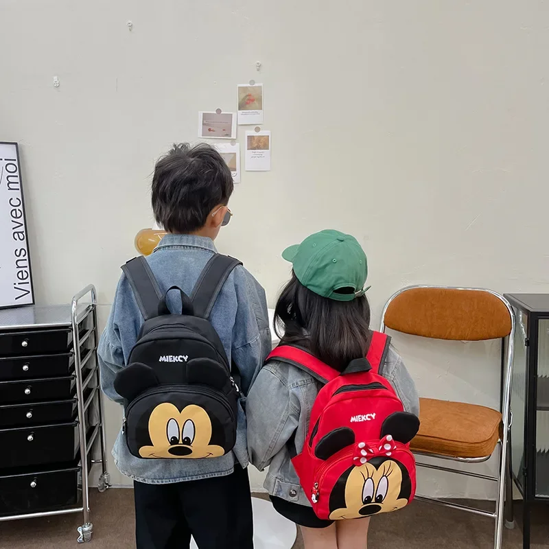 Disney Anime Mickey Mouse Backpack Kindergarten Child School Bags Cartoon Minnie Mouse Large Capacity Waterproof Backpack