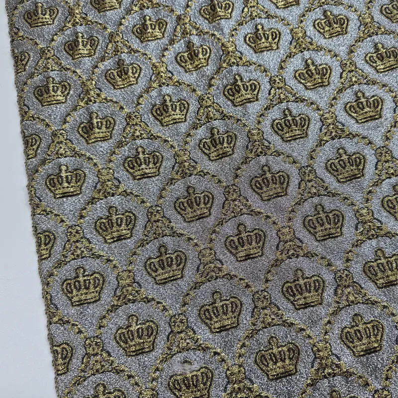 

Модный показ, маленькая корона, жаккардовая окрашенная в пряже ткань для женщин, осеннее пальто, куртка, ткань ручной работы, материал для шитья своими руками