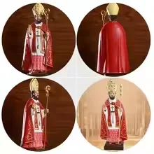 

1pcs Archbishop King Statue Resin Lightweight Home Religious Decor Church Desktop Ornament Sculpture Archbishop King 불교용품