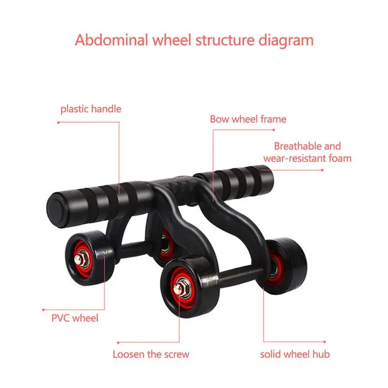 Anti-Slip 4 Wheel Abdominal Wheel Automatic AbRoller Wheel Gym Abdominal Muscles Rebound Belly Wheel For Fitness Accessories